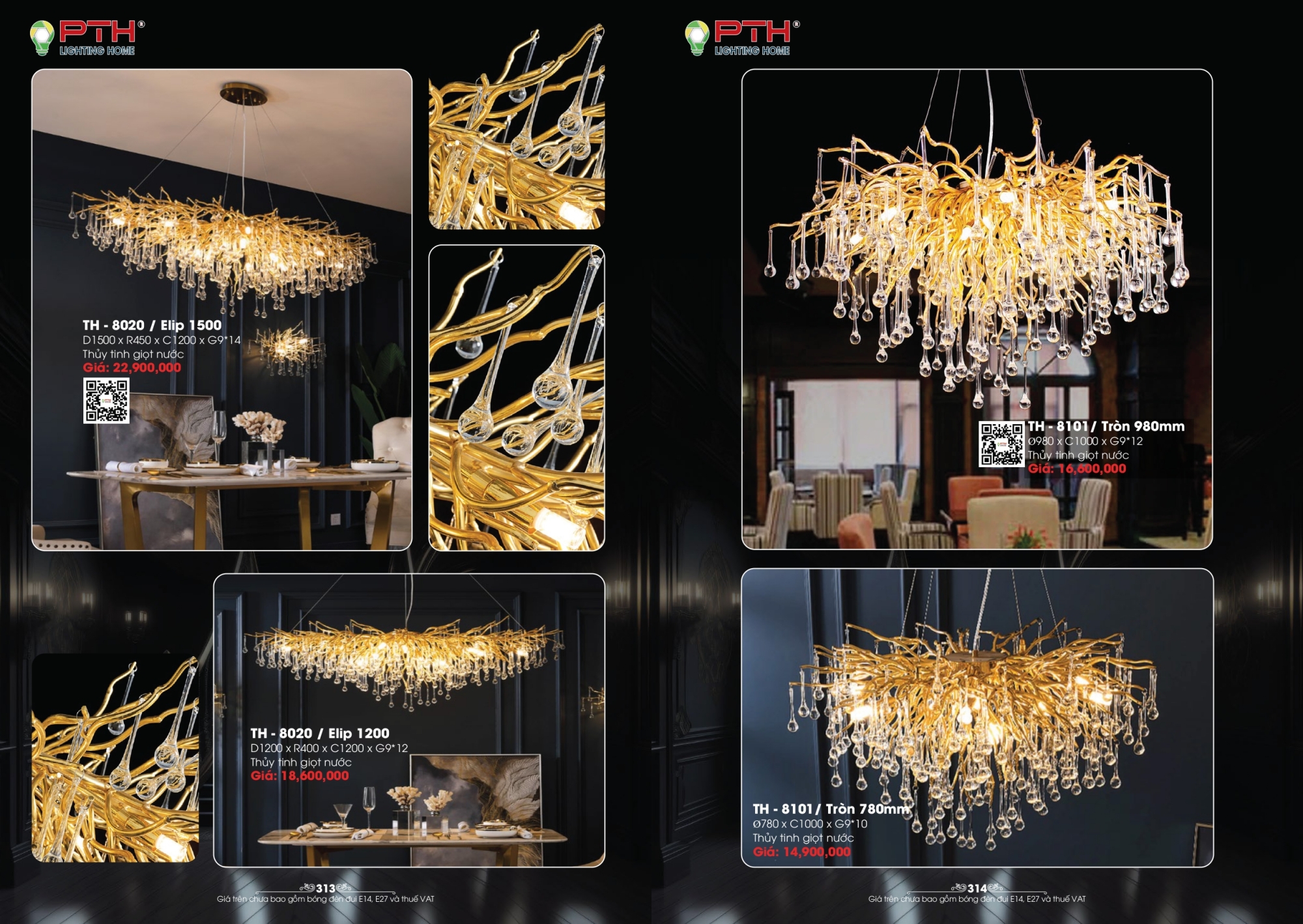 Bảng giá đèn trang trí PTH Lighting Home 2026